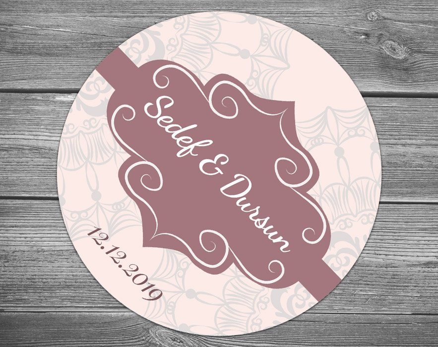 Kahve Rengi Desenli Nikah Sticker