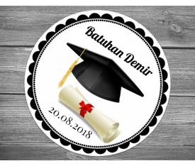 Kep ve diplomalı mezuniyet sticker