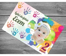 Renkli Boyalı Eller Doğum Günü Magneti