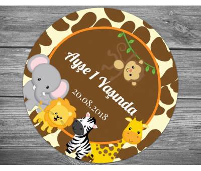 Hayvanlar Alemi Doğum Günü Sticker