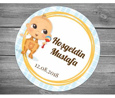 Kahve rengi oyuncaklı bebek sticker