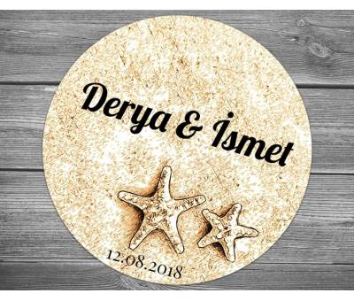 Kahve rengi zeminli deniz yıldızı sticker