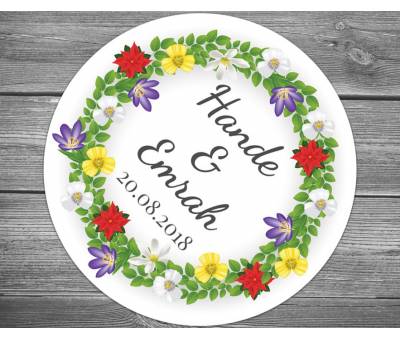 Renkli çiçekler bahçesi sarmaşık sticker