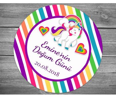 Sevimli Atlı Doğum Günü Sticker
