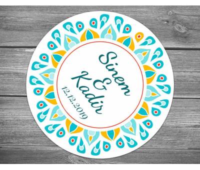 Tavuz Kuşu Desenli Kına Sticker